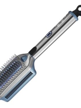 Blue Heated Paddle Styling Brush for Smooth Hair